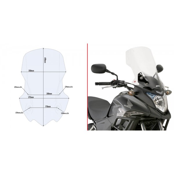 Ζελατίνα CB500X 13-18 49x37.5cm D1121ST Givi