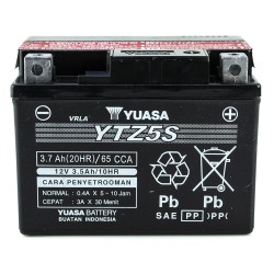 Μπαταρία YTZ5S Κλειστού Τύπου με Υγρά 12v 3.7Ah Yuasa