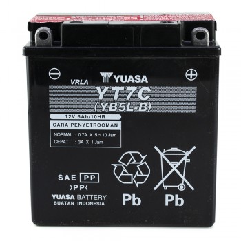 Μπαταρία YB5L-B (YT7C) Κλειστού Τύπου με Υγρά 12v 6Ah Yuasa