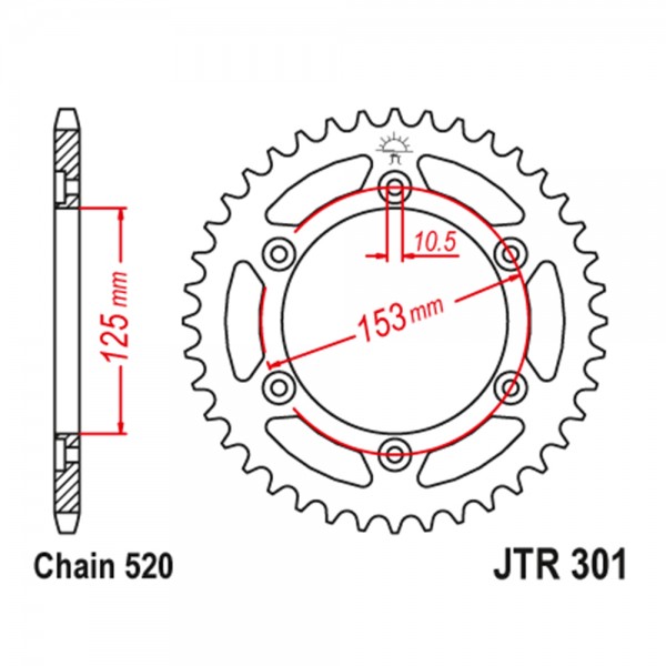 Γρανάζι Πίσω Τροχού JTR301-39