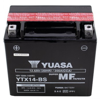 Μπαταρία YTX14-BS Κλειστού Τύπου με Υγρά Yuasa 12v 12Ah