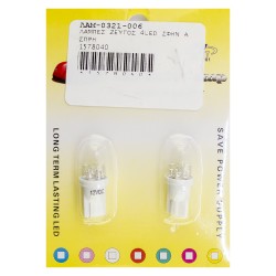 Λάμπα Led T10 12v 4 Leds Σετ 2 Τεμάχια Χρώμα Λευκό Roc