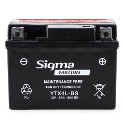 Μπαταρία YTX4L-BS Κλειστού Τύπου με Υγρά Sigma 12v 3Ah