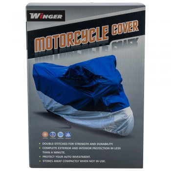 Κουκούλα Moto MC001 170T Μέγεθος Large Universal Χρώμα Ασημί/Μπλε Winger