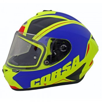 Κράνος CN112 Blade Fullface Χρώμα Μπλε/Κίτρινο Fluo Ματ 24 Corsa