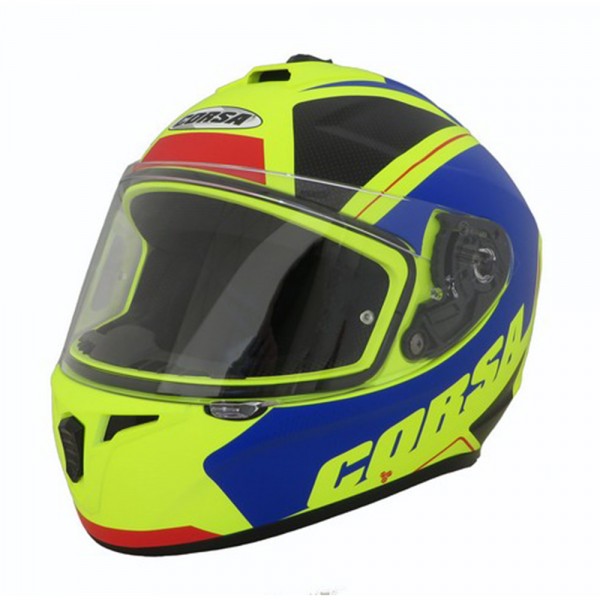 Κράνος CN112 Blade Fullface Χρώμα Μπλε/Κίτρινο Fluo Ματ 24 Corsa