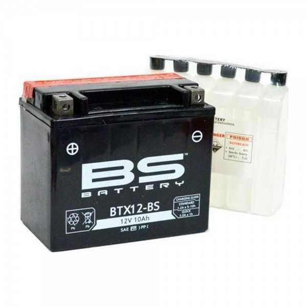 Μπαταρία YTX12-BS Κλειστού Τύπου με Υγρά BS-BATTERY