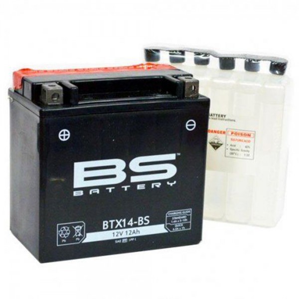 Μπαταρία YTX14-BS Κλειστού Τύπου με Υγρά BS-BATTERY