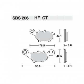 ΤΑΚΑΚΙΑ SBS 206HF FA384 SCOOTER 50-124CCM