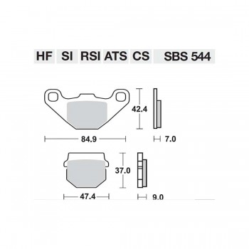 ΤΑΚΑΚΙΑ SBS 544HF FA83 STD FR/RR ADLY/ATV150 ΠΙΣΩ