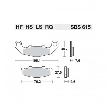 ΤΑΚΑΚΙΑ SBS 615HF FA141 STD FR/RR