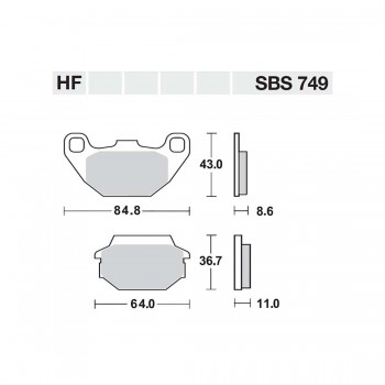 ΤΑΚΑΚΙΑ SBS 749HF FA305 STD FR/RR