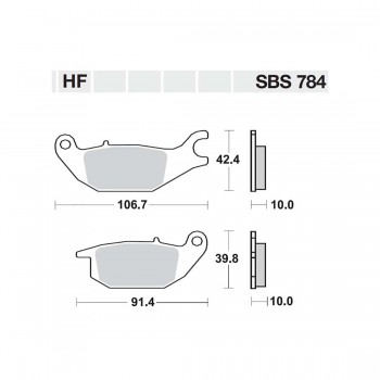 ΤΑΚΑΚΙΑ SBS 784HF FA343 STD FR/RR SUPRA-X125i HELMIN (RR)