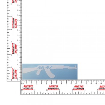 Αυτοκόλλητο Όπλο AK-47 White 3x11