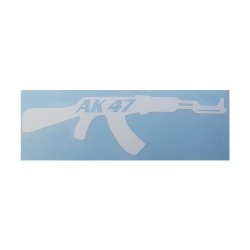 Αυτοκόλλητο Όπλο AK-47 White 3x11