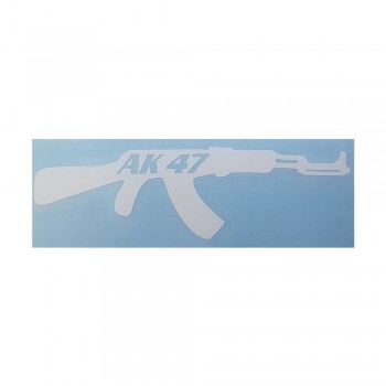 Αυτοκόλλητο Όπλο AK-47 White 3x11