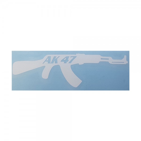 Αυτοκόλλητο Όπλο AK-47 White 3x11