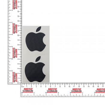 Αυτοκόλλητο Logo Apple 2τμχ Χρώμα Μαύρο 13x6