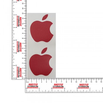 Αυτοκόλλητο Logo Apple 2τμχ Χρώμα Κόκκινο 13x6