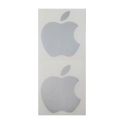 Αυτοκόλλητο Logo Apple 2τμχ Χρώμα Ασημί 13x6