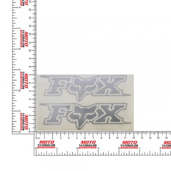 Αυτοκόλλητο Fox Χρώμα Ασημί 12x7cm Stickerspar