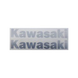 Αυτοκόλλητο Kawasaki Διπλό Ανάγλυφο Χρώμα Ασημί 11x4