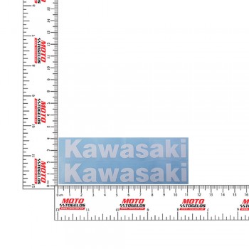 Αυτοκόλλητο Kawasaki Διπλό Ανάγλυφο Χρώμα Λευκό 11x4