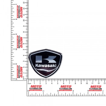 Αυτοκόλλητο Κρύσταλλο Kawasaki Logo Χρώμα Νίκελ 5x5