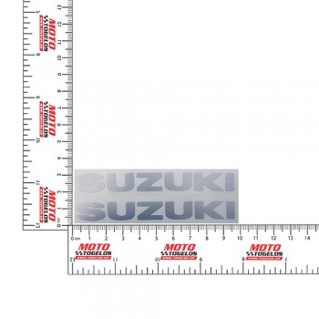 Αυτοκόλλητο Suzuki Διπλό Ανάγλυφο Χρώμα Ασημί 10x3