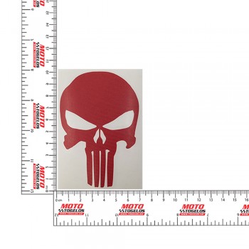 Αυτοκόλλητο Ανάγλυφο Punisher Χρώμα Κόκκινο 10x7