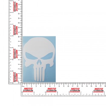 Αυτοκόλλητο Ανάγλυφο Punisher Χρώμα Λευκό 10x7