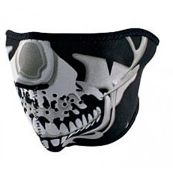 FACE MASK- HALF CHROME SKULL