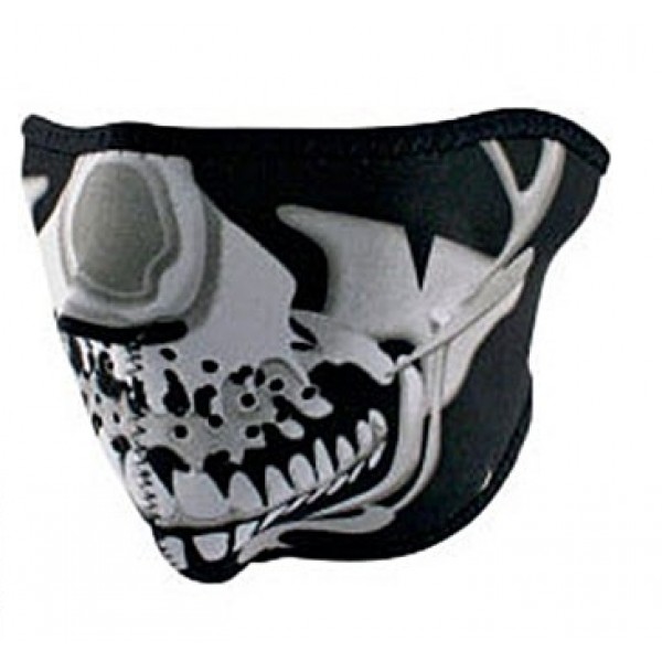 FACE MASK- HALF CHROME SKULL